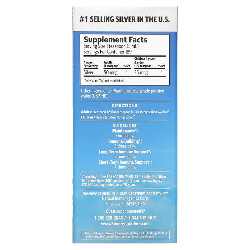 Sovereign Silver Bio-Active Silver Hydrosol 10 ppm 32 fl oz (946 ml) 2 Thực phẩm bổ sung Sovereign Silver Bio-Active Silver Hydrosol 10 ppm 32 fl oz (946 ml) 684088232388