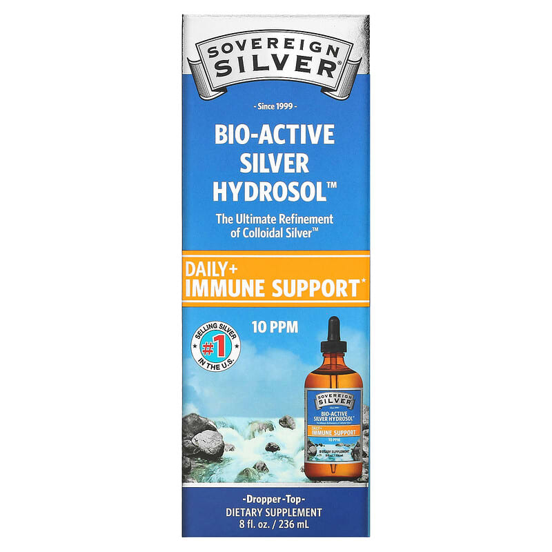Sovereign Silver Bio-Active Silver Hydrosol Dropper-Top Daily + Immune Support 10 PPM 8 fl oz (236 ml) 8 Thực phẩm chức năng Sovereign Silver Bio-Active Silver Hydrosol Dropper-Top Daily + Immune Support 10 PPM 8 fl oz (236 ml) 684088232333
