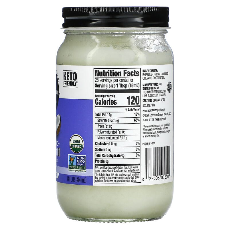 Spectrum Culinary Organic Coconut Oil Refined 14 fl oz (414 ml) 2 Thực phẩm bổ sung Spectrum Culinary Organic Coconut Oil Refined 14 fl oz (414 ml) 022506002005