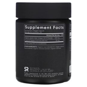 Thực phẩm bổ sung Sports Research Apple Cider Vinegar 120 Veggie Capsules 023249012238