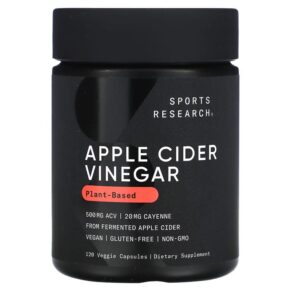 Thực phẩm chức năng Sports Research Apple Cider Vinegar 120 Veggie Capsules 023249012238