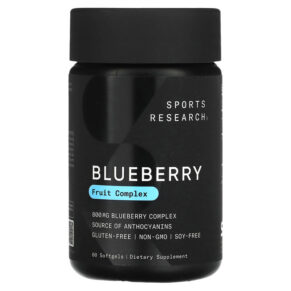 Thực phẩm chức năng Sports Research Blueberry Concentrate 800 mg 60 Softgels 023249010128