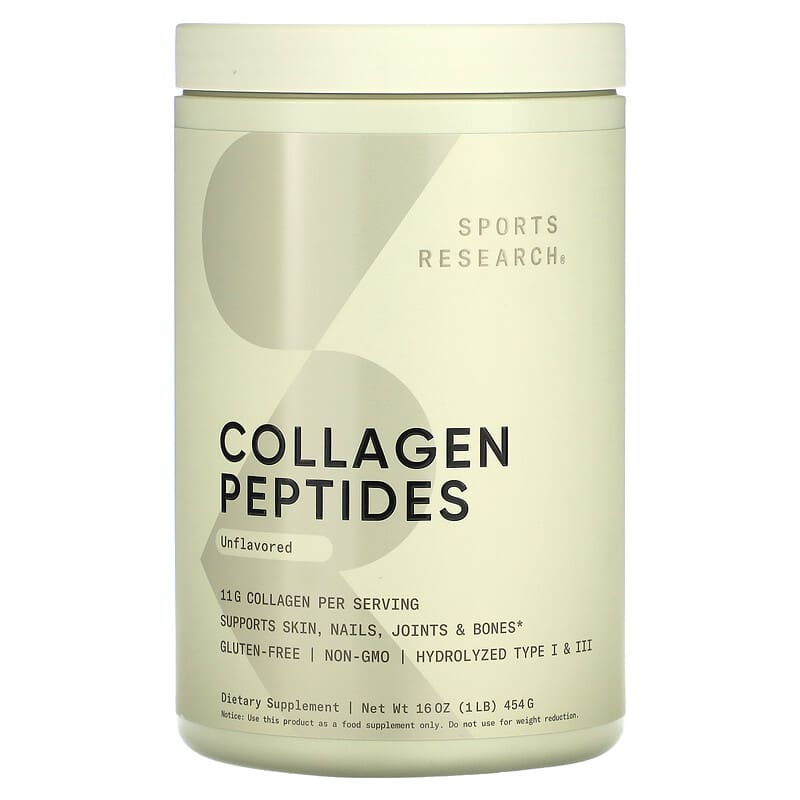 Sports Research Collagen Peptides Hydrolyzed Type I & III Collagen Unflavored 16 oz (454 g) 8 Thực phẩm chức năng Sports Research Collagen Peptides Hydrolyzed Type I & III Collagen Unflavored 16 oz (454 g) 023249010180