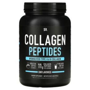 Thực phẩm chức năng Sports Research Collagen Peptides Hydrolyzed Type I & III Collagen Unflavored 32 oz (907 g) 023249011781