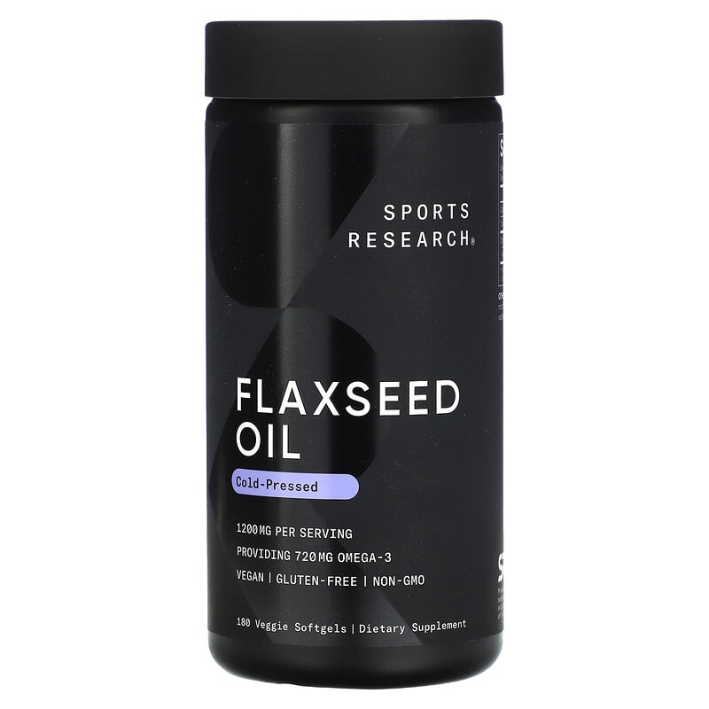 Sports Research Flaxseed Oil 1.200 mg 180 Veggie Softgels 8 Thực phẩm chức năng Sports Research Flaxseed Oil 1.200 mg 180 Veggie Softgels 023249011255