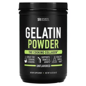 Thực phẩm chức năng Sports Research Gelatin Powder Unflavored 16 oz (454 g) 023249010821