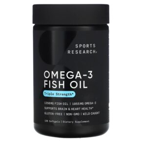 Thực phẩm chức năng Sports Research Omega-3 Fish Oil Triple Strength 120 Softgels 023249091141