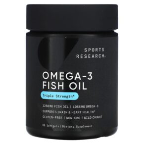 Thực phẩm chức năng Sports Research Omega-3 Fish Oil Triple Strength 60 Softgels 023249091134