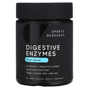 Thực phẩm chức năng Sports Research Plant-Based Digestive Enzymes 90 Veggie Capsules 023249090205