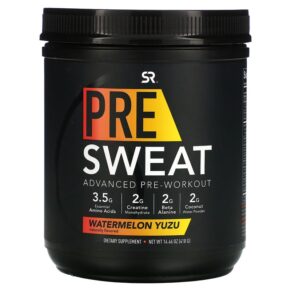 Thực phẩm chức năng Sports Research Pre-Sweat Advanced Pre-Workout Watermelon Yuzu 14.46 oz (410 g) 023249013082
