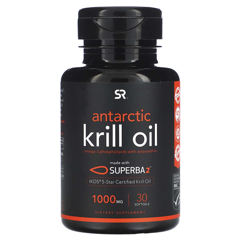 Sports Research SUPERBA 2 Antarctic Krill Oil with Astaxanthin 1.000 mg 30 Softgels 8 Thực phẩm chức năng Sports Research SUPERBA 2 Antarctic Krill Oil with Astaxanthin 1.000 mg 30 Softgels 023249010166