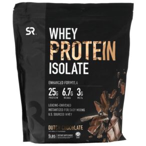 Thực phẩm chức năng Sports Research Whey Protein Isolate Dutch Chocolate 5 lbs (2.27 kg) 023249090045