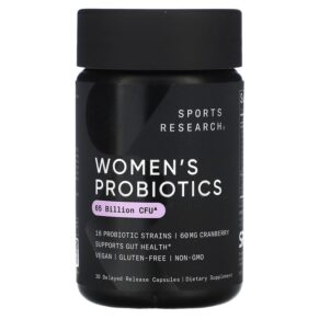 Thực phẩm chức năng Sports Research Women's Probiotics Cranberry 65 Billion CFU 30 Delayed Release Capsules 023249091387