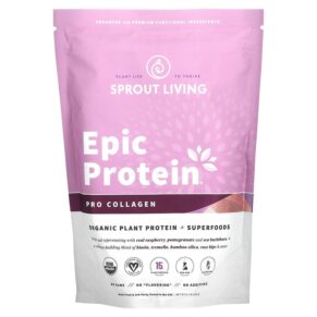 Thực phẩm chức năng Sprout Living Epic Protein Organic Plant Protein + Superfoods Pro Collagen 0.7 lb (336 g) 852457007756