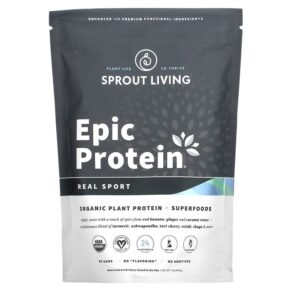 Thực phẩm chức năng Sprout Living Epic Protein Organic Plant Protein + Superfoods Real Sport 1 lb (456 g) 852457007749