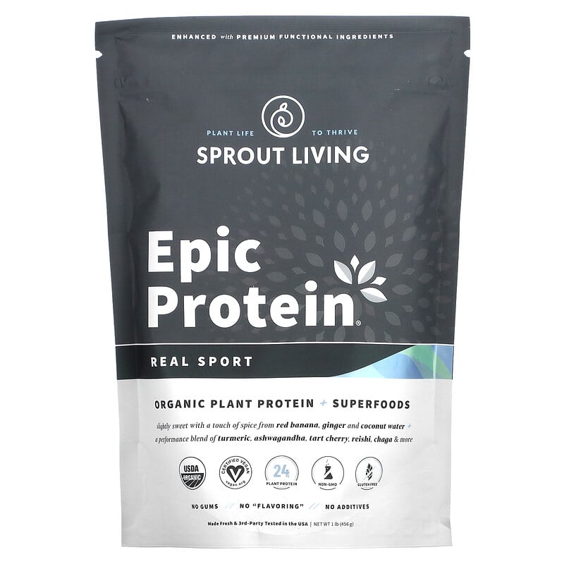 Sprout Living Epic Protein Organic Plant Protein + Superfoods Real Sport 1 lb (456 g) 8 Thực phẩm chức năng Sprout Living Epic Protein Organic Plant Protein + Superfoods Real Sport 1 lb (456 g) 852457007749