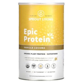 Thực phẩm chức năng Sprout Living Epic Protein Organic Plant Protein + Superfoods Vanilla Lucuma 2 lb (912 g) 852457007657