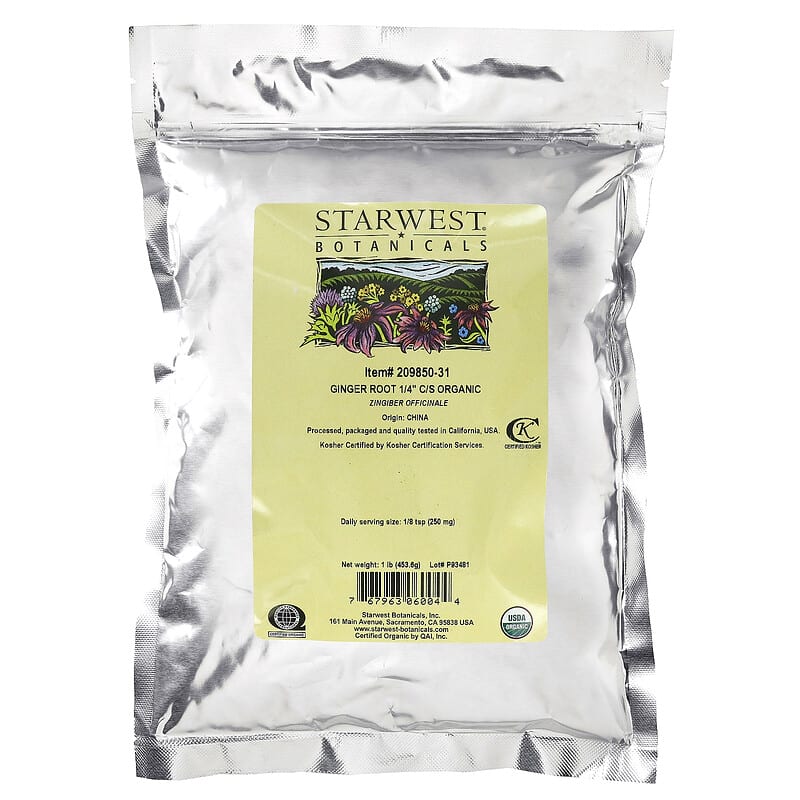 Starwest Botanicals Organic Ginger Root 1/4" C/S 1 lb (453.6 g) 2 Thực phẩm bổ sung Starwest Botanicals Organic Ginger Root 1/4" C/S 1 lb (453.6 g) 767963060044