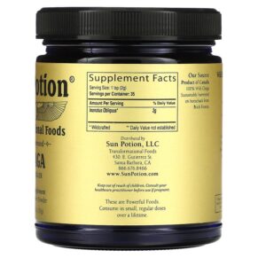 Thực phẩm bổ sung Sun Potion Chaga Raw Mushroom Powder Wild Harvested 2.5 oz (70 g) 850001146043