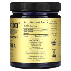 Thực phẩm bổ sung Sun Potion Chlorella Powder Organic 3.9 oz (111 g) 850001146050