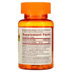 Sundown Naturals Essential Iron 65 mg 120 Tablets 3 Thực phẩm bổ sung Sundown Naturals Essential Iron 65 mg 120 Tablets 030768412838
