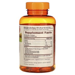 Thực phẩm bổ sung Sundown Naturals Fish Oil 600 mg 100 Softgels 030768168889