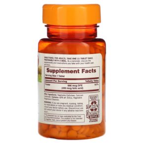 Thực phẩm bổ sung Sundown Naturals Folate 666 mcg DFE 350 Tablets 030768040697