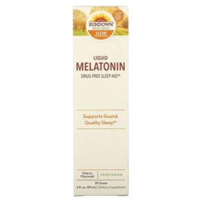 Thực phẩm bổ sung Sundown Naturals Liquid Melatonin Cherry 2 fl oz (59 ml) 030768168360