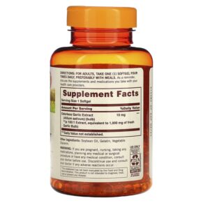 Thực phẩm bổ sung Sundown Naturals Odorless Garlic Extract 1.000 mg 250 Softgels 030768055332