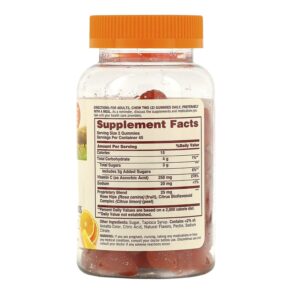Thực phẩm bổ sung Sundown Naturals Vitamin C Gummies with Rose Hips & Bioflavonoids Orange Flavored 90 Gummies 030768533007