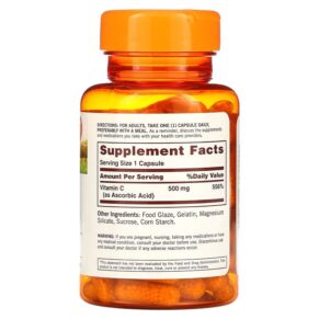 Thực phẩm bổ sung Sundown Naturals Vitamin C Timed Release 500 mg 90 Capsules 030768905262