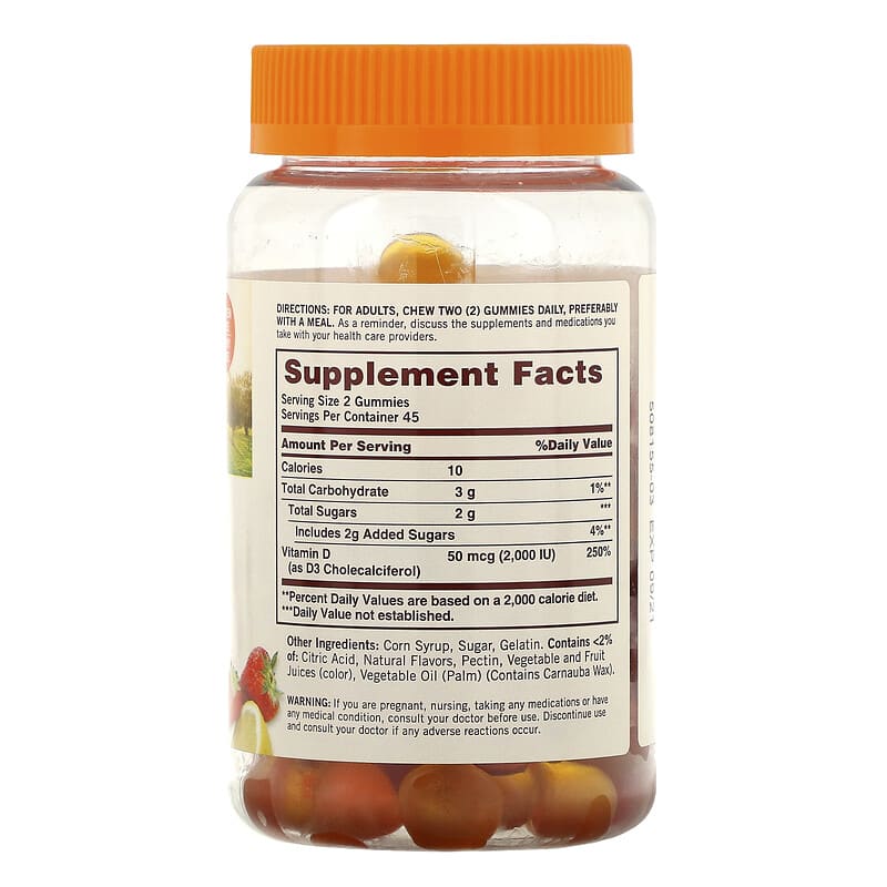 Sundown Naturals Vitamin D3 Gummies Strawberry Orange & Lemon Flavored 25 mcg (1.000 IU) 90 Gummies 2 Thực phẩm bổ sung Sundown Naturals Vitamin D3 Gummies Strawberry Orange & Lemon Flavored 25 mcg (1.000 IU) 90 Gummies 030768534912