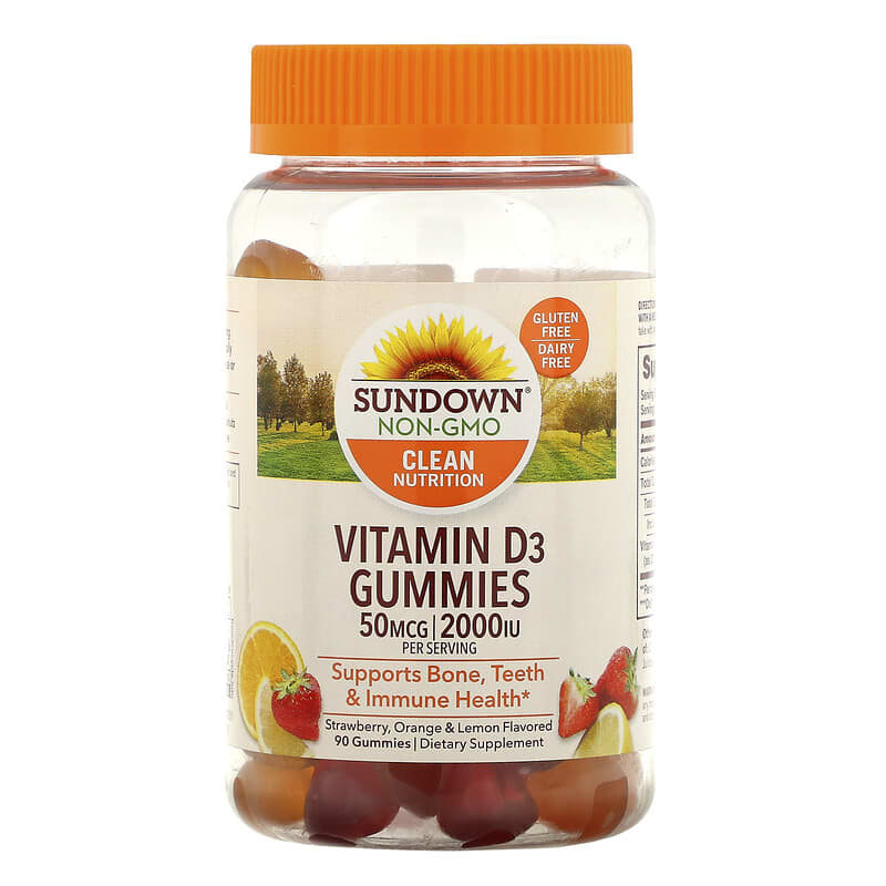 Sundown Naturals Vitamin D3 Gummies Strawberry Orange & Lemon Flavored 25 mcg (1.000 IU) 90 Gummies 8 Thực phẩm chức năng Sundown Naturals Vitamin D3 Gummies Strawberry Orange & Lemon Flavored 25 mcg (1.000 IU) 90 Gummies 030768534912