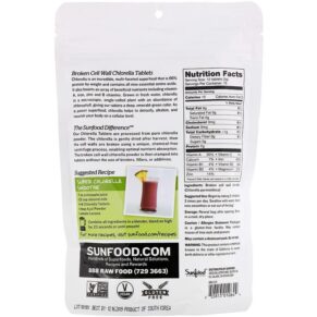 Thực phẩm bổ sung Sunfood Broken Cell Wall Chlorella Tablets 250 mg 912 Tablets 8 oz (227 g) 803813010644
