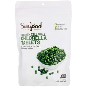 Thực phẩm chức năng Sunfood Broken Cell Wall Chlorella Tablets 250 mg 912 Tablets 8 oz (227 g) 803813010644