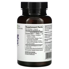 Thực phẩm bổ sung Sunfood Digestive Enzymes 700 mg 90 Vegi Caps 803813010521