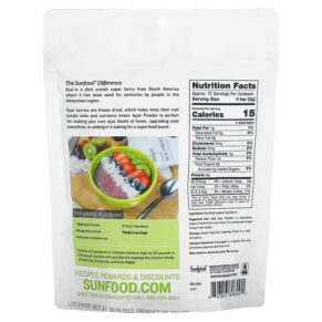 Thực phẩm bổ sung Sunfood Organic Acai Powder 8 oz (227 g) 803813806001