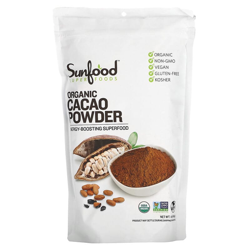 Sunfood Organic Cacao Powder 1 lb (454 g) 8 Thực phẩm chức năng Sunfood Organic Cacao Powder 1 lb (454 g) 803813035029
