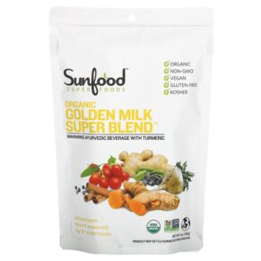 Thực phẩm chức năng Sunfood Organic Golden Milk Super Blend Powder 6 oz (168 g) 803813101168