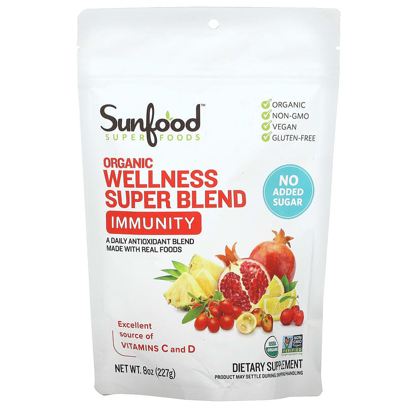 Sunfood Organic Wellness Super Blend Immunity 8 oz (227 g) 8 Thực phẩm chức năng Sunfood Organic Wellness Super Blend Immunity 8 oz (227 g) 803813102806