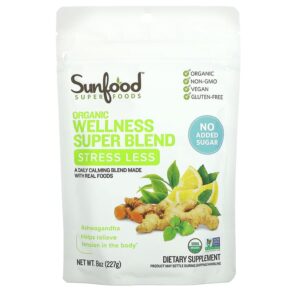 Thực phẩm chức năng Sunfood Organic Wellness Super Blend Stress Less 8 oz (227 g) 803813102912