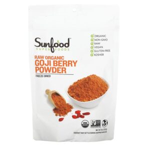 Thực phẩm chức năng Sunfood Raw Organic Goji Berry Powder 8 oz (227 g) 803813100246