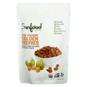 Thực phẩm chức năng Sunfood Raw Organic Golden Berries 8 oz (227 g) 803813790508