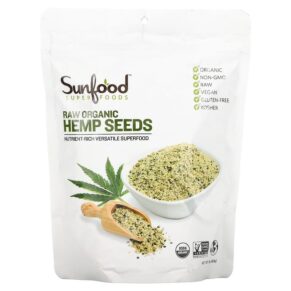 Thực phẩm chức năng Sunfood Raw Organic Hemp Seeds 1 lb (454 g) 803813100239