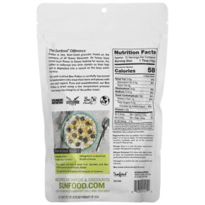 Thực phẩm bổ sung Sunfood Raw Wild-Crafted Bee Pollen 8 oz (227 g) 803813101212