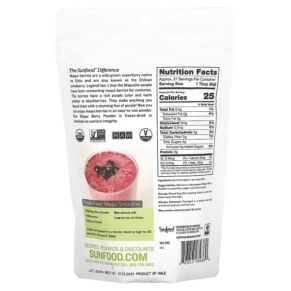 Thực phẩm bổ sung Sunfood Superfoods Raw Organic Maqui Berry Powder 8 oz (227 g) 803813284380