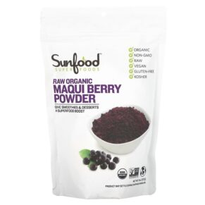Thực phẩm chức năng Sunfood Superfoods Raw Organic Maqui Berry Powder 8 oz (227 g) 803813284380