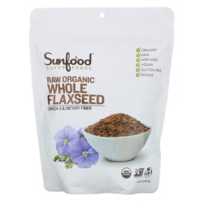 Thực phẩm chức năng Sunfood Superfoods Raw Organic Whole Flaxseed 1 lb (453.5 g) 803813102295