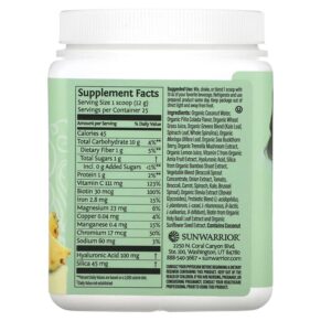 Thực phẩm bổ sung Sunwarrior Beauty Greens Collagen Booster Pina Colada 10.6 oz (300 g) 814784027524