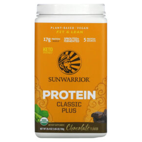 Thực phẩm chức năng Sunwarrior Classic Plus Protein Plant Based Chocolate 1.65 lb (750 g) 814784024172